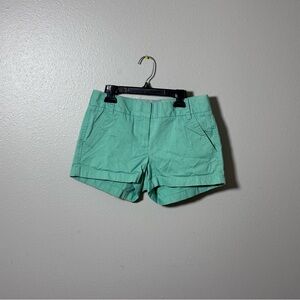 J.Crew Women Green Chino Broke In Shorts Casual Size 0